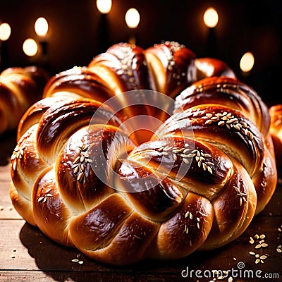 challah bread freshly baked bread, food staple for meals Stock Photo