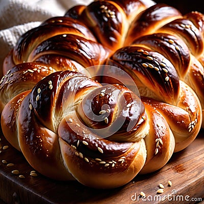 challah bread freshly baked bread, food staple for meals Stock Photo