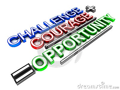 Challenge courage opportunity Cartoon Illustration