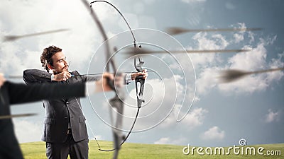 Challenge for reach and hit new business targets Stock Photo