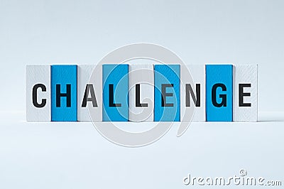 Challenge - word concept on building blocks, text Stock Photo