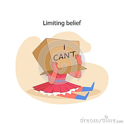 Challenging self-limiting beliefs concept. Flat vector illustration Vector Illustration
