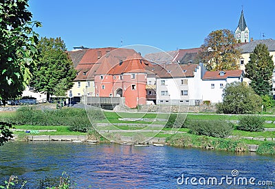 Cham,Regen River,Bavarian Forest,Germany Stock Photo