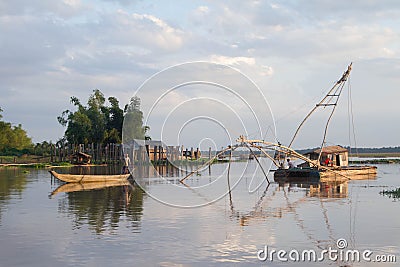 Cham Traditional Fishing Boat Stock Photo