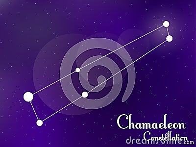 Chamaeleon constellation. Starry night sky. Cluster of stars, galaxy. Deep space. Vector illustration Vector Illustration