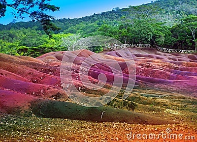 Chamarel- seven color lands.Main sight of Mauritius Stock Photo