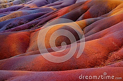 Chamarel seven coloured earths on Mauritius Stock Photo
