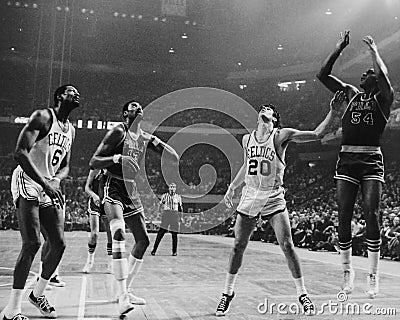 Chamberlain and Russell, Vintage NBA. Editorial Stock Photo