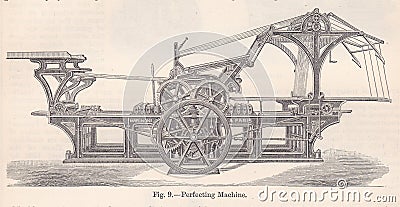 Illustration diagram of a Perfecting Machine Cartoon Illustration