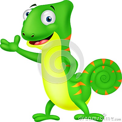 Chameleon cartoon Vector Illustration