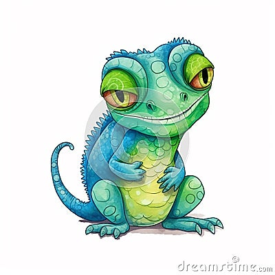 Chameleon cartoon illustration Cartoon Illustration