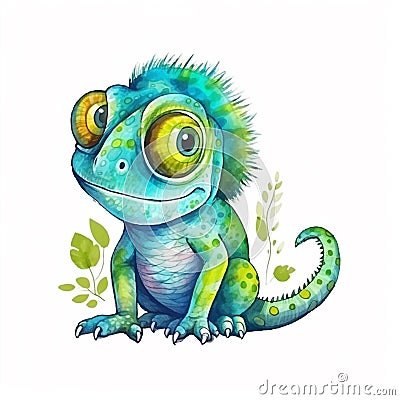 Chameleon cartoon illustration Cartoon Illustration