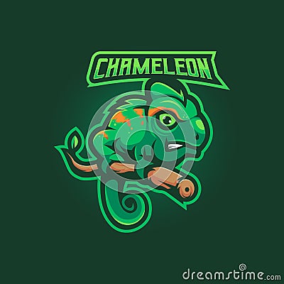 Chameleon esport logo Vector Illustration