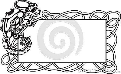 Chameleon lizard frame Vector Illustration