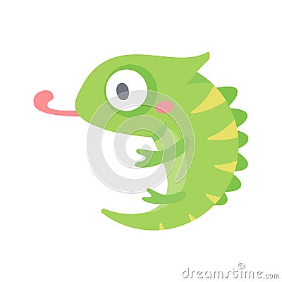 Chameleon vector. cute animal face design for kids Vector Illustration