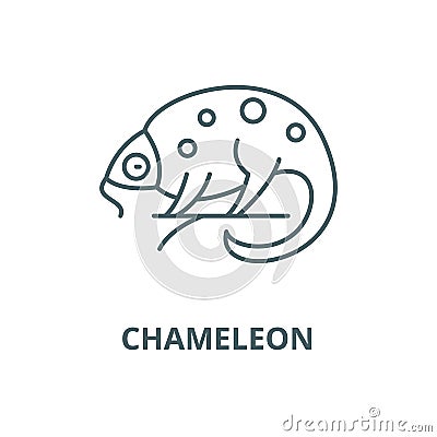 Chameleon vector line icon, linear concept, outline sign, symbol Vector Illustration