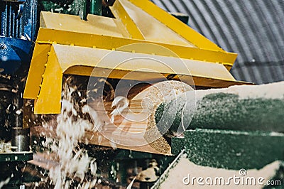 Chamfering the board using the rasp Stock Photo