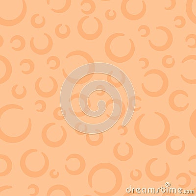 chamois orange enso circles simple seamless pattern. vector doodle endless Vector Illustration