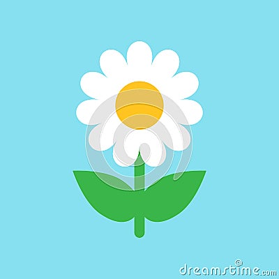 Chamomile flower vector icon in flat style. Daisy illustration o Vector Illustration