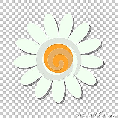 Chamomile flower vector icon in flat style. Daisy illustration o Vector Illustration