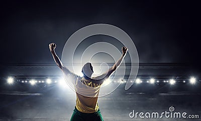 He is the champ . Mixed media Stock Photo