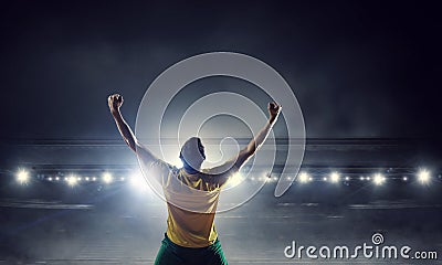 He is the champ . Mixed media Stock Photo