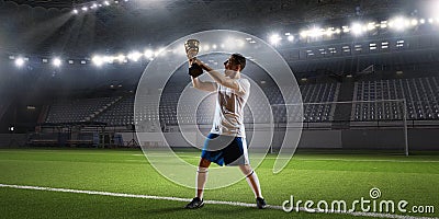 He is the champ . Mixed media Stock Photo