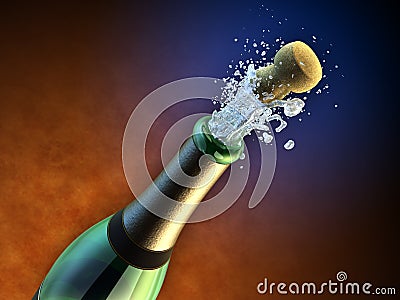 Champagne bottle Cartoon Illustration