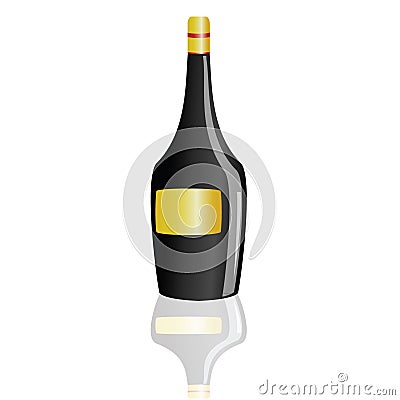 Champagne bottle art vector illustration Vector Illustration