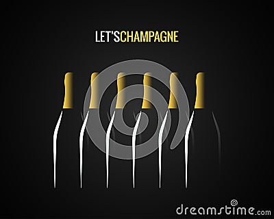 Champagne bottle concept design background Vector Illustration