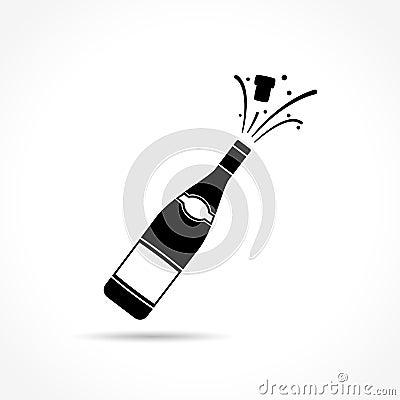 Champagne bottle explosion icon Vector Illustration