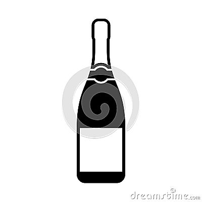 Champagne bottle silhouette icon Vector Illustration