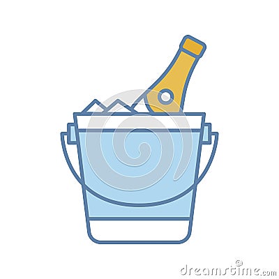 Champagne bucket color icon Vector Illustration