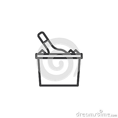 Champagne bucket line icon Vector Illustration