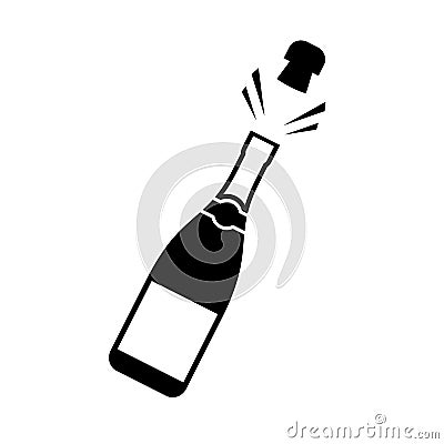 Champagne cork popping icon Vector Illustration