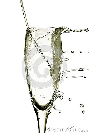 Champagne flow Stock Photo