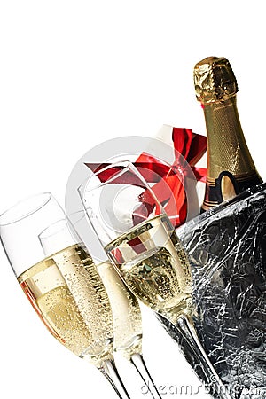 Champagne flutes Stock Photo