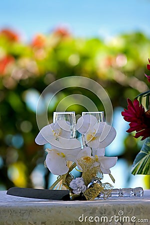 Champagne flutes Stock Photo