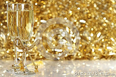 Champagne flutes Stock Photo