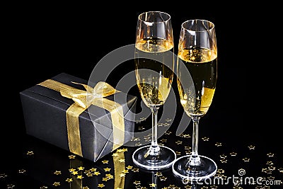 Champagne flutes Stock Photo