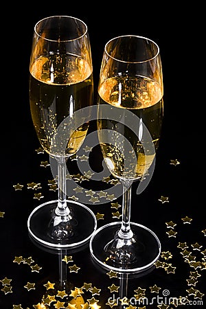 Champagne flutes Stock Photo