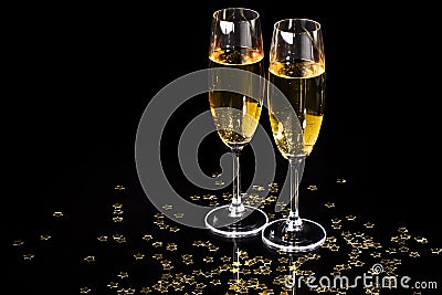 Champagne flutes Stock Photo