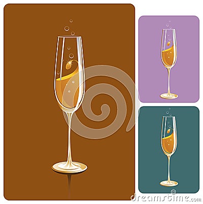 Champagne glass Vector Illustration