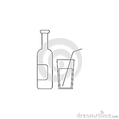 champagne and glass icon sign signifier Vector Illustration