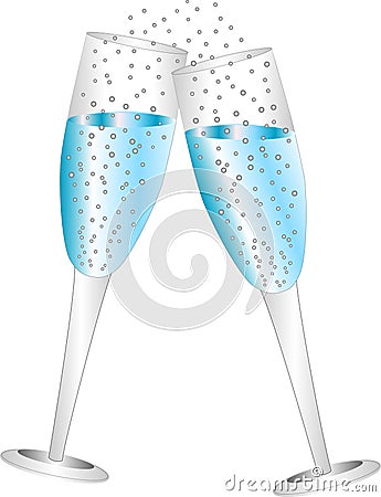 Champagne Glasses Vector Illustration