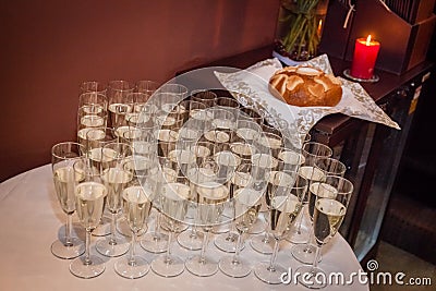 Champagne glasses at weding Stock Photo