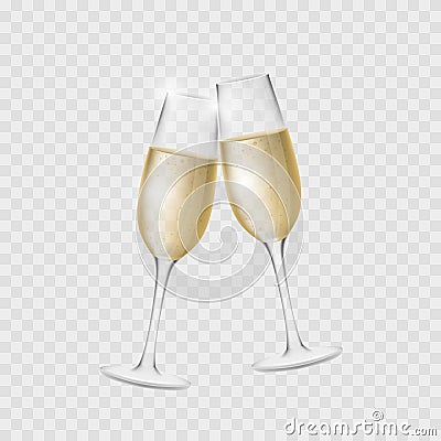 Champagne glasses. Cheers icon. Congratulations. Vector icon Vector Illustration