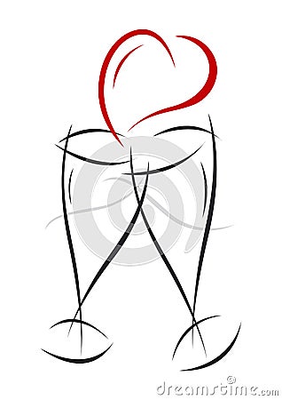 Champagne Glasses Design Vector Illustration