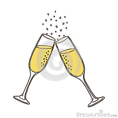 Champagne glasses. Vector illustration Vector Illustration