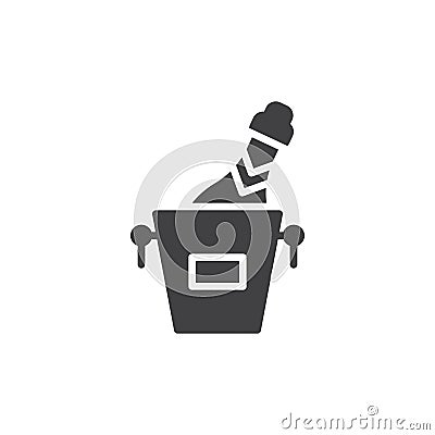 Champagne ice bucket icon vector, filled flat sign, solid pictogram isolated on white. Vector Illustration